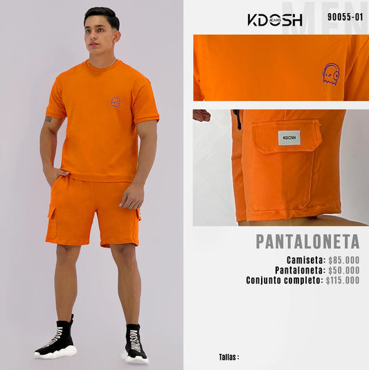 Conjunto Deportivo Naranja Oversize + Pantaloneta