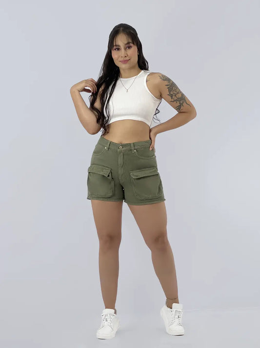 Short Dama. (Exclusive) Verde Oliva 12699-03