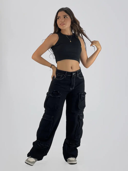 Jean Dama (Cargo) Negro 12974-00